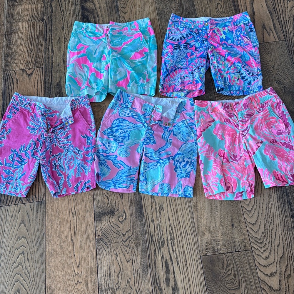 5 pr Lilly Pulitzer chipper shorts euc 00